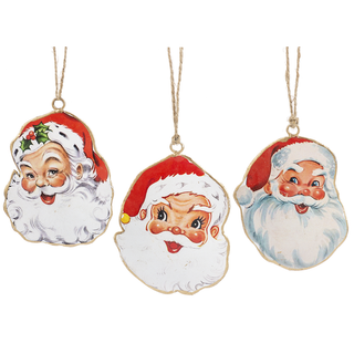 Retro Santa Head Ornaments