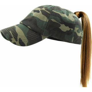 Classic Smooth Cotton Ponytail Ballcap