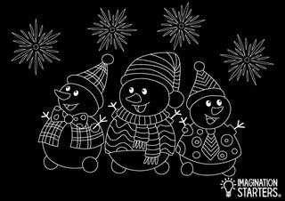 Chalkboard  Snowman Placemat 12x17