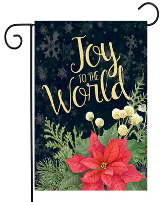 Joy To The World Poinsettia Garden Flag