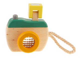 3.75" Wood Retro Baby Camera