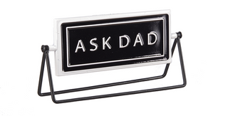 Embossed Spinning Sign "Ask Mom" & "Ask Dad"