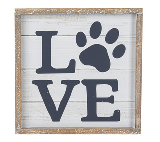 Framed Navy & White Dog Wall Decor