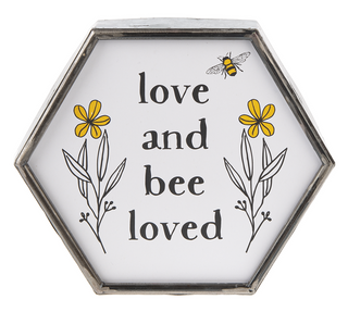 Hexagon Frame Bee Wall Art