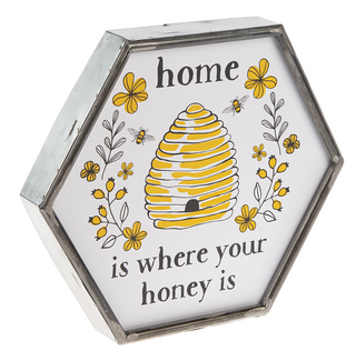 Hexagon Frame Bee Wall Art