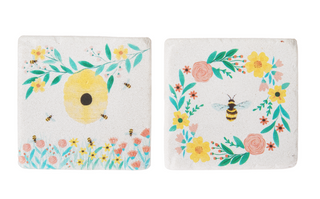 Bee & Flower Coaster Set