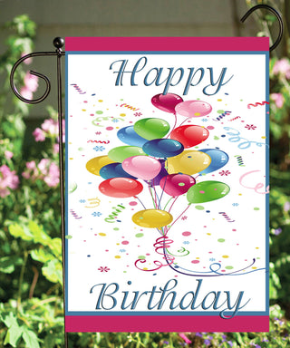 Happy Birthday Balloons Garden Flag