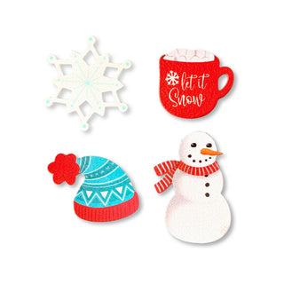 Let it Snow Winter Magnets Set of 4