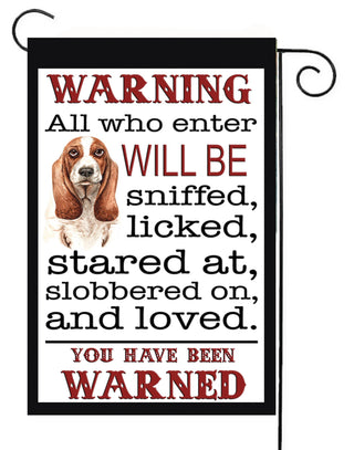 Warning Dog Love Garden Flag