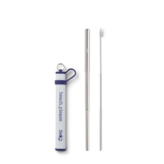 Swig Purple Telescopic Stainless Steel Straw Set - Beach, Please